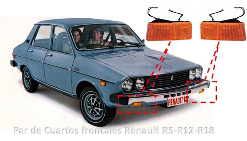 Par De Cuartos Frontales Renault R5-r12-r18  Foto 3