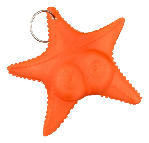 Llavero Souvenir Estrella De Mar Culona Conicet X10 Naranja
