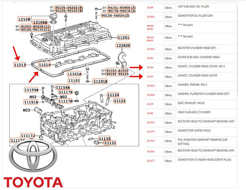 Junta Empaque Tapa Punteria Toyota Tacoma 2.7 2trfe 04-18 Foto 3