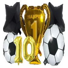 Balão Troféu Campeonato Futebol Bola Bexiga 7 Unid. Núm: 10