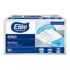 Barbijos Elite Professional 6950 Tipo Quirúrgicos De Polietileno Tricapa Color Blanco Liso 50 Unidades