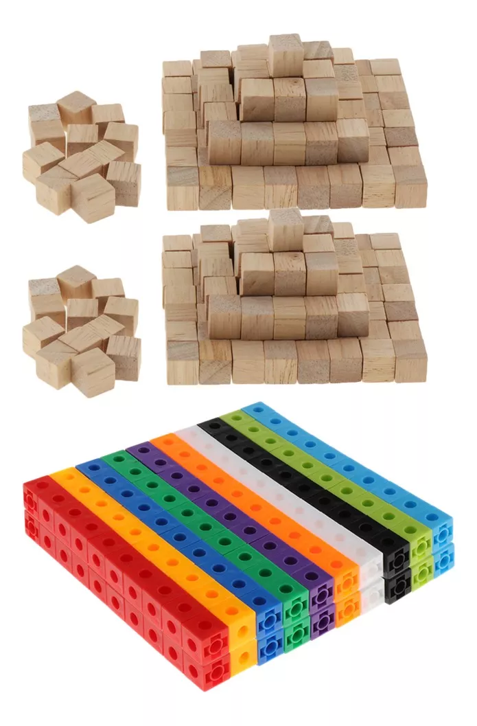 200xcounters Mathlink Cubes+ 200xnatural Building Blocks