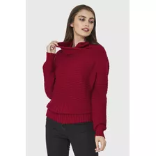 Sweater Cuello Tortuga Canalé Rojo Nicopoly