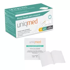 Lenço Umedecido Álcool Swabs Para Assepsia Com 100un Uniqmed