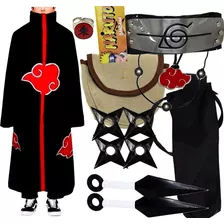 Kit Manto Akatsuki Porta Kunai Naruto Colar Anel Itachi 