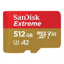 Cartão De Memória Sandisk Sdsqxa1-512g-gn6ma Extreme Com Adaptador Sd 512gb