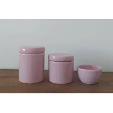 Kit Higiene Bebê Porcelana Rosa 3 Peças