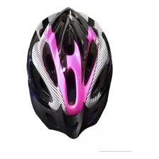 Casco De Bicicleta Mtb Mod. Aerodinamico Graduable Ventilado Color Negro-rosa Talla Unica Graduable