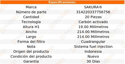 20 Filtros Aire Acondicionado Carb Act Es330 3.3l V6 04/06 Foto 2