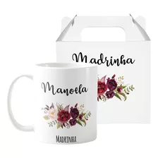 Caneca Personalizada Madrinha Lembrança Casamento Marsala 12