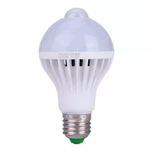 Kit 5 Lâmpada Bulbo Led C/ Sensor Movimento 12w Branco Frio