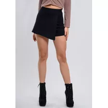 Falda Short Tela Sofia - Negro/rosa - Kenko