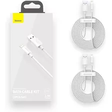 Kit 2 Cabos iPhone Lightning 1.5m Baseus 2.4a iPhone 6 7 8 X