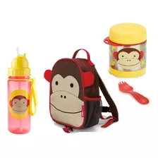 Mochila Infantil Skip Hop +pote Térmico E Garrafa Macaco Kit