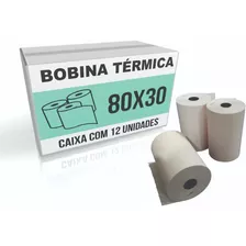 Bobina Térmica Para Impressora Fiscal 80x30 Ecf Sat Cx 12 Un