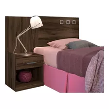 Respaldo Somier Cama Sommier 1 Cajon Mesas De Luz 224066 Color Ébano