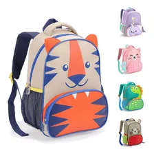 Mochila Infantil Escolar Menino E Menina Animais Creche Cor Tigre