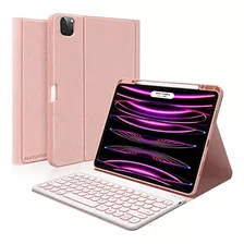 Funda Con Teclado Blutlotus Para iPad Pro 12.9 2022 Rosa