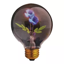 Lampara Led Decorativa Globo 3w Filamento Con Flores Violeta