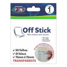 Bloco Adesivo Transparente Com 50 Folhas 76mmx76mm Off Stick