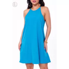 Vestido Curto Feminino De Alcinha Com Botão Nas Costas