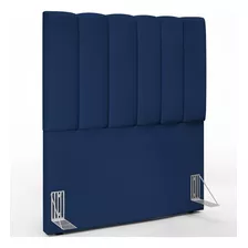 Cabeceira Cama Box Solteiro 100 Cm Dália Suede Azul Marinho