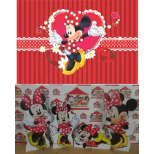 Kit Display Mdf Minnie Vermelha 8 Peças + Painel (9) 2x1,50