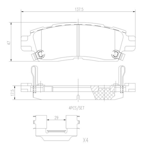 Set-4 Balatas Ceramica Traseras Saturn Outlook 3.6l V6 07/08 Foto 2