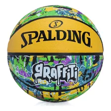 Bola De Basquete Spalding Graffiti Tam 7 Verde E Amarela