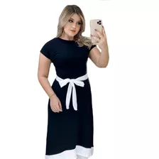 Vestido Longo Feminino Com Faixa Laço Na Cintura 