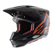 Capacete Alpinestars Sm5 Compass Black/orange Fluo Mx Cross