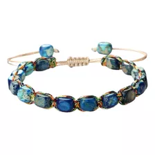 Pulsera Piedra Azul Imperial Hombre Moda Masculina Style