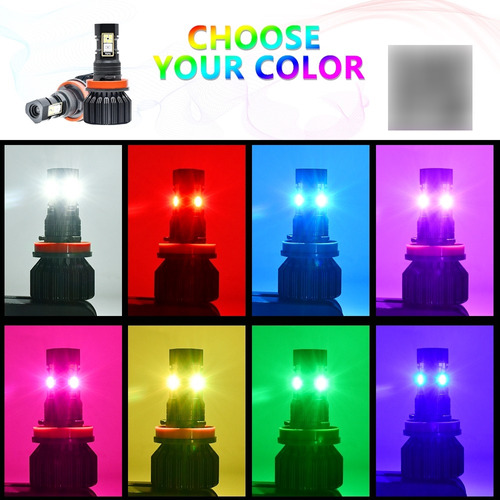 Kits Led Faros Rgb Luces Antiniebla Led H11/h8/h9 Bluetooth  Foto 7