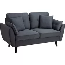 Sofa Moderno Biplaza Para Sala Color Gris Oscur Marca Jamfly