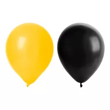 Bexiga Balão Amarelo Preto 9 Polegadas 100 Unidades