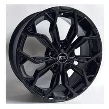 Roda Vw Bora Polo Aro 16 Preta 5x100 M16 (jogo) + Bicos