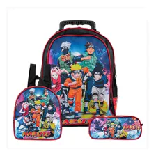 Kit Mochila Naruto Rodinhas Lancheira E Estojo Escolar