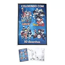 Kit 50 Desenhos Para Colorir Anime Promoção Envio Imediato