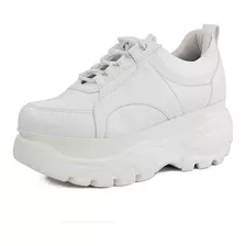 Tênis Sneaker Buffalo Plataforma New Pele Branco 154957a