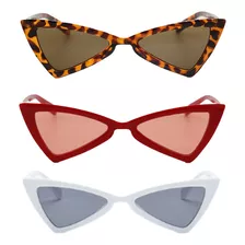 3 Pcs Gafas De Sol Ojo Gato Triangulares Mujer Verano 2022