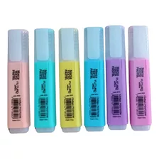 Marca Texto Tons Pastel Estojo Com 6 Cores