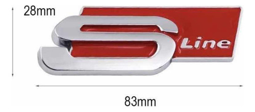 Emblema S Line Audi Rojo Trasero Metlico Foto 5