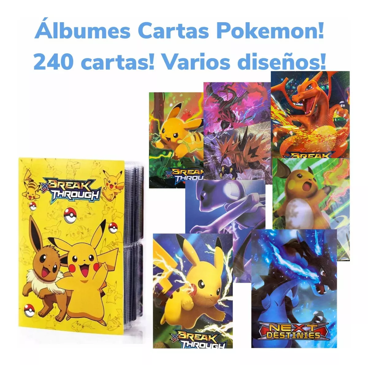 Carpeta Álbum 240 Cartas Tgc, 4 Bolsillos Por Hoja. Pokemon!