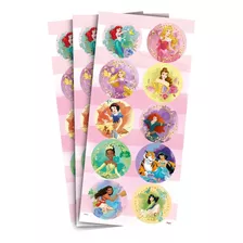 30 Adesivos Princesas Disney - 3 Cartelas 10 Adesivos Cada