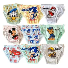 Kit 9 Cuequinha Personagem Cueca Infantil Algodão P M G