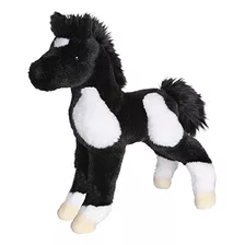 Bicho De Pelúcia Douglas Runner Black & White Horse Potro