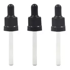 10 Conta Gotas Preto Rosca 18 Canula De Vidro P/vidro 10ml 