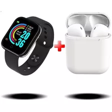 Kit Relógio Inteligente Smartwatch D20 +fone Sem Fio Tws I12