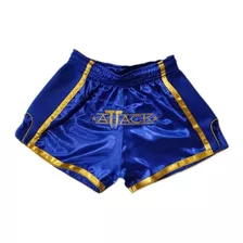 Shorts Muay Thai Attack Blue Cetim Fino - Ultra Leve