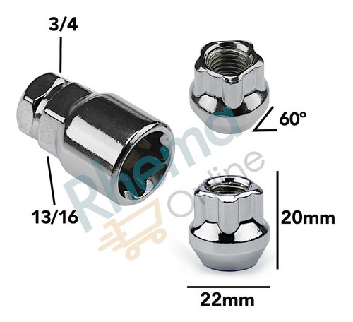 Birlos Tuercas Seguridad Toyota Land Cruiser 2007-2017 Foto 4